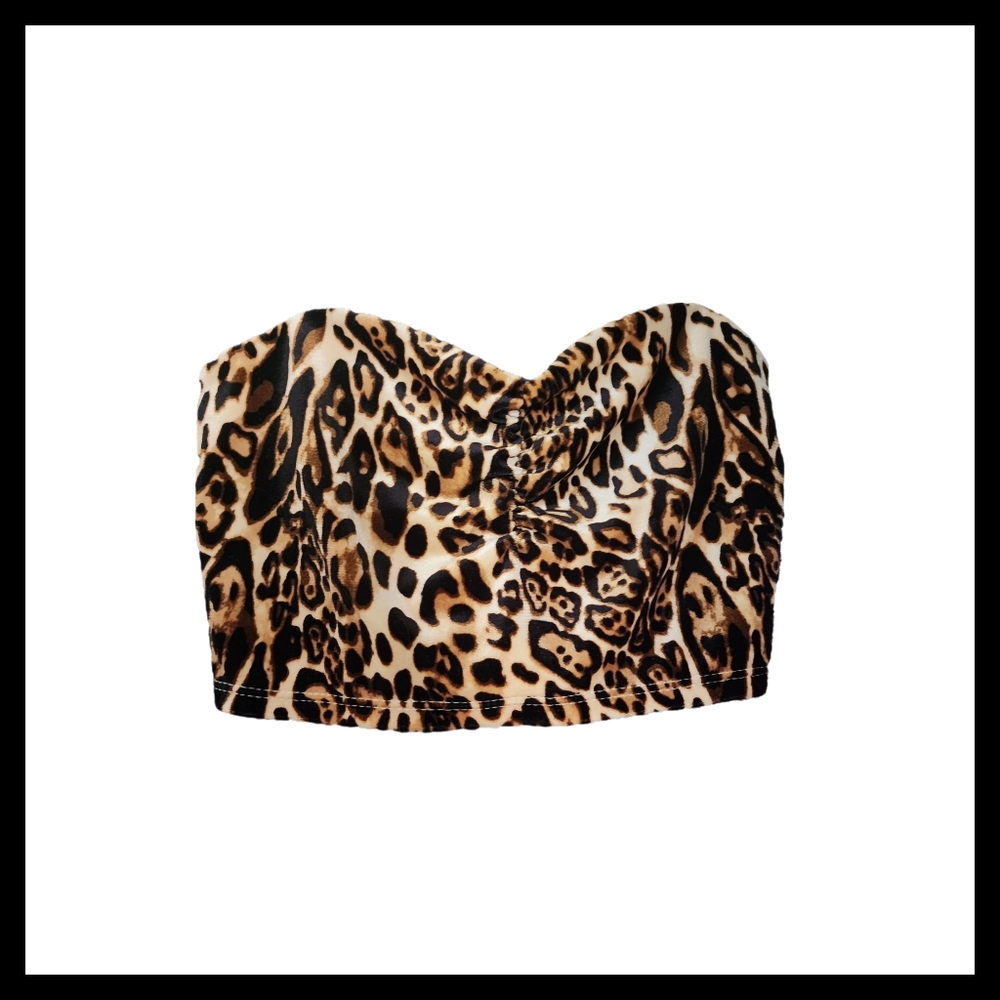 Gathered Front Velvet Tube Top